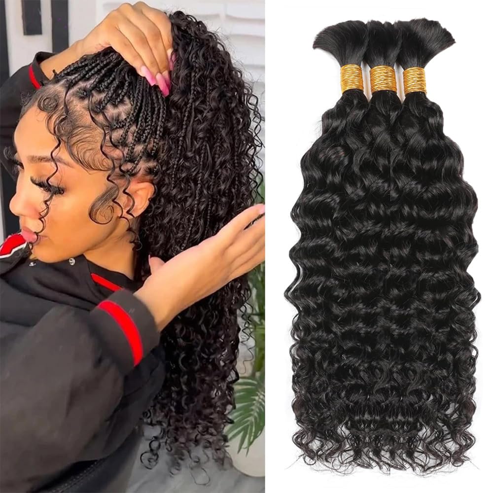 Water Wave Bulk Human Hair For Braiding - Water Wave Human Braiding Hair Unprocessed