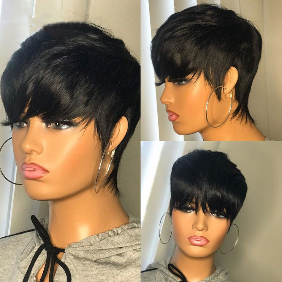 Short Pixie Cut Wig Human Hair Cheap - Ngắn Tóc Tóc Giả Pixie Cắt