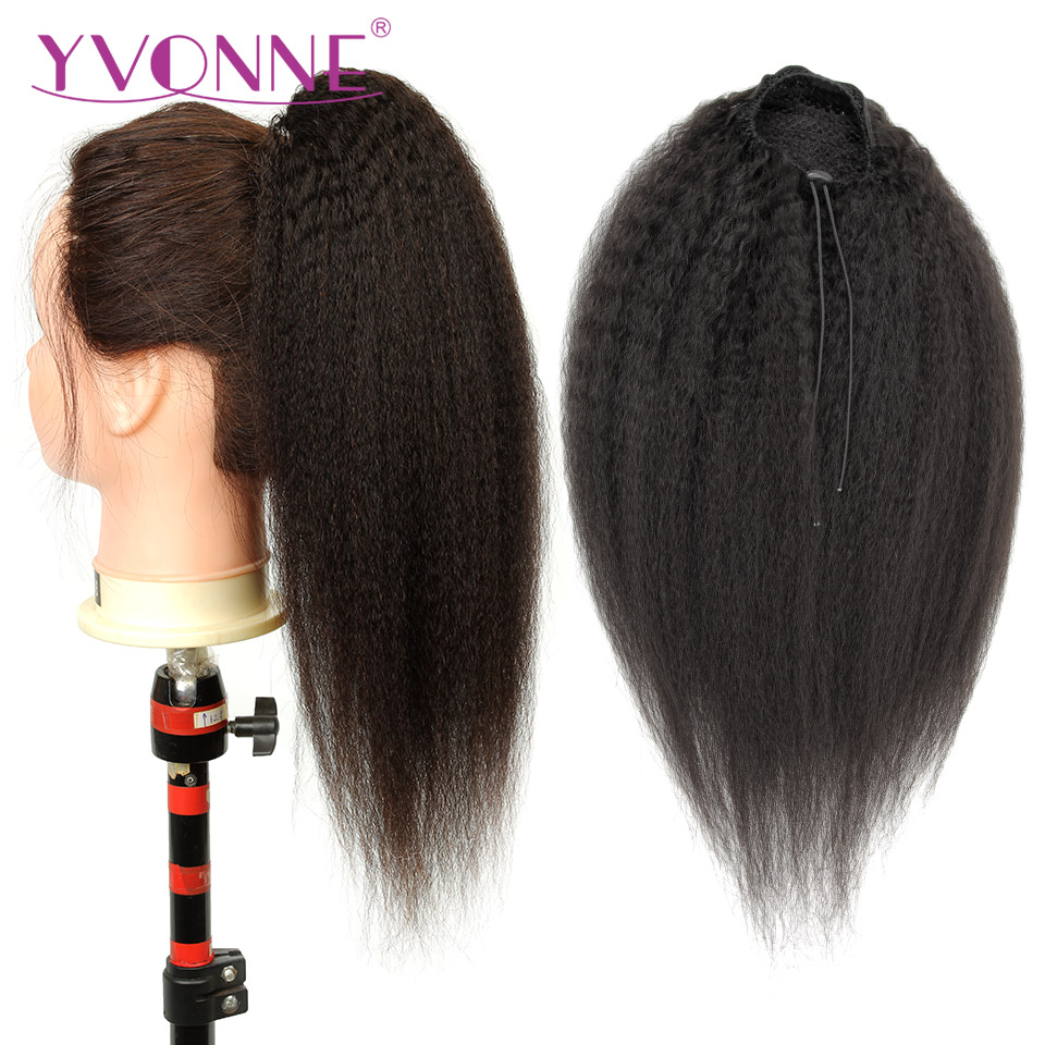 Seamless Clip In Hair Extensions Human Hair - [[Yvonne] Kinky Thẳng Dây Rút Đuôi