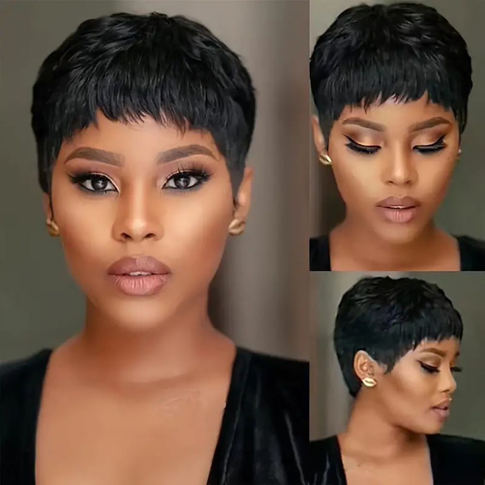 Short Pixie Cut Wig Human Hair Cheap - Short Straight Human Hair Wigs Natural