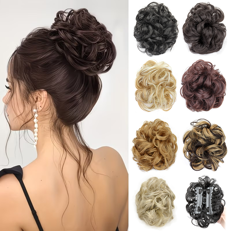 Claw Clip Messy Bun Hair Piece - Synthetic Messy Bun Short Curly Claw