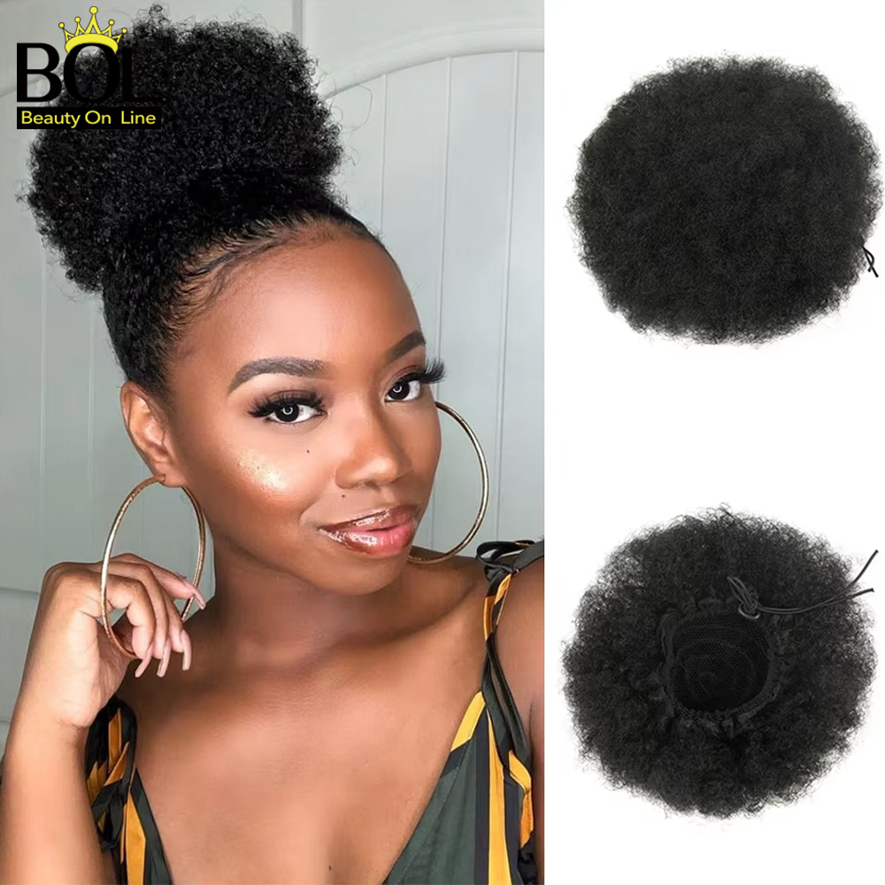 Drawstring Afro Curly Puff Ponytail - Afro Puff Drawstring Ponytail Extension Kinky