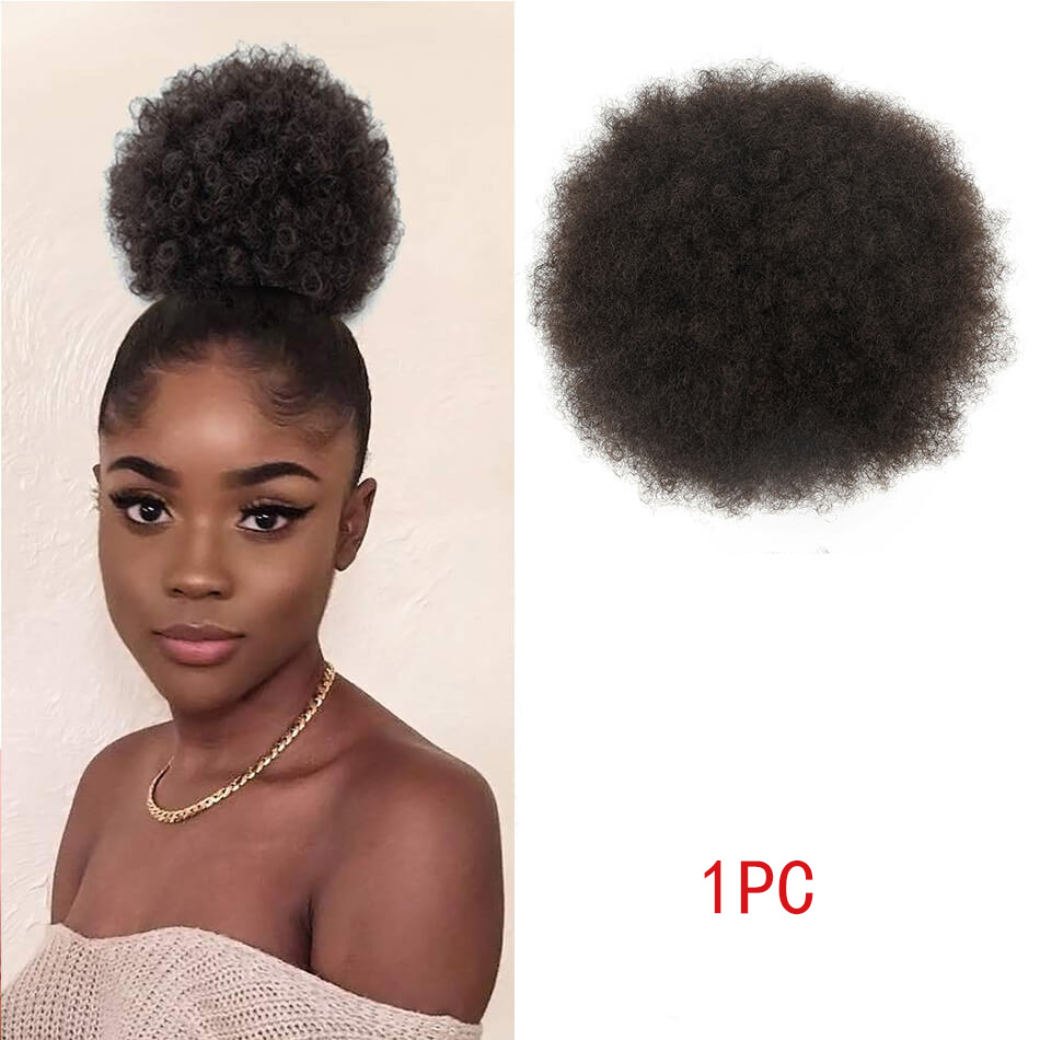 Drawstring Afro Curly Puff Ponytail - Afro Puff Drawstring Ponytail Short Synthetic