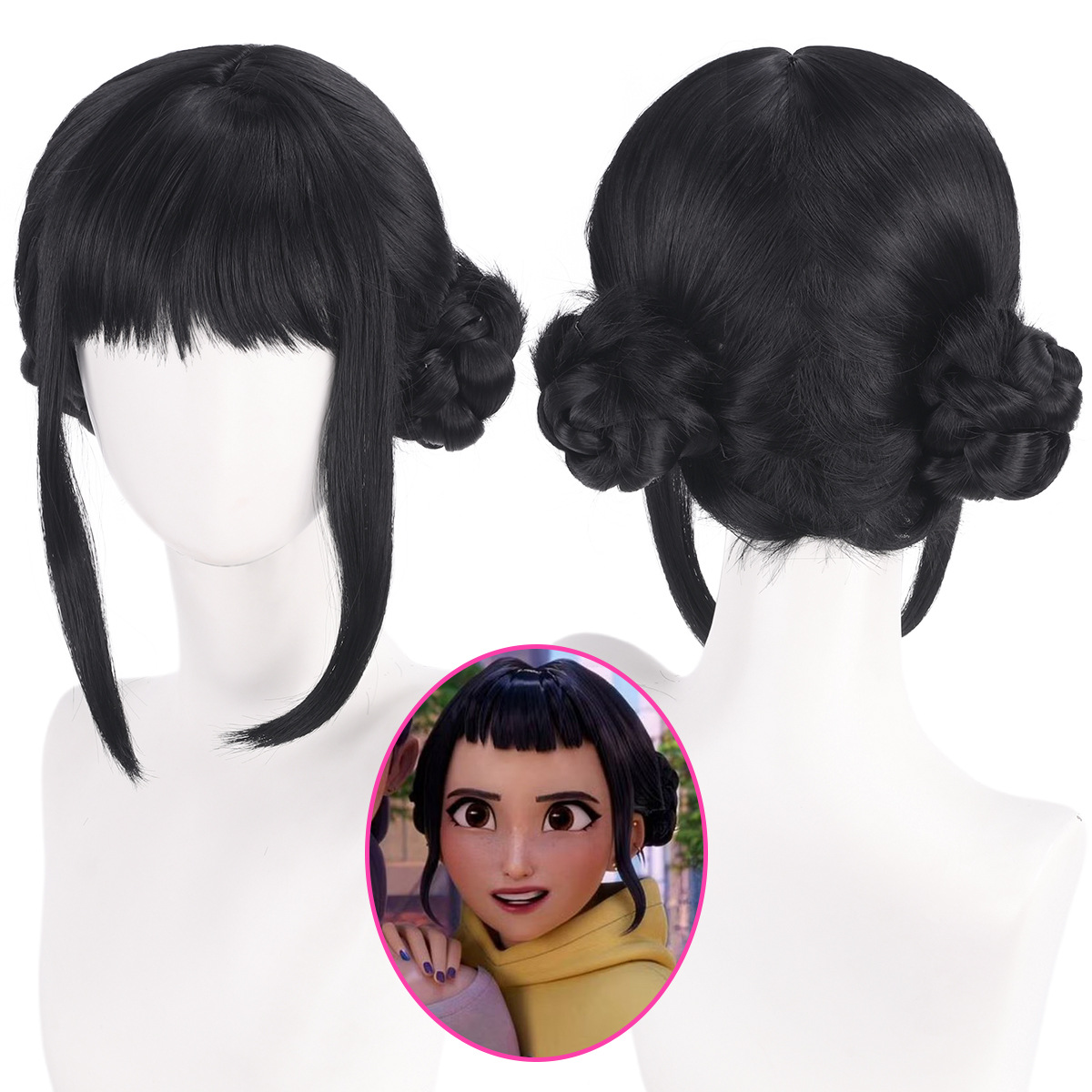 Synthetic Braided Wigs For Black Women - Zoey Cosplay Wig 33cm Black Hair