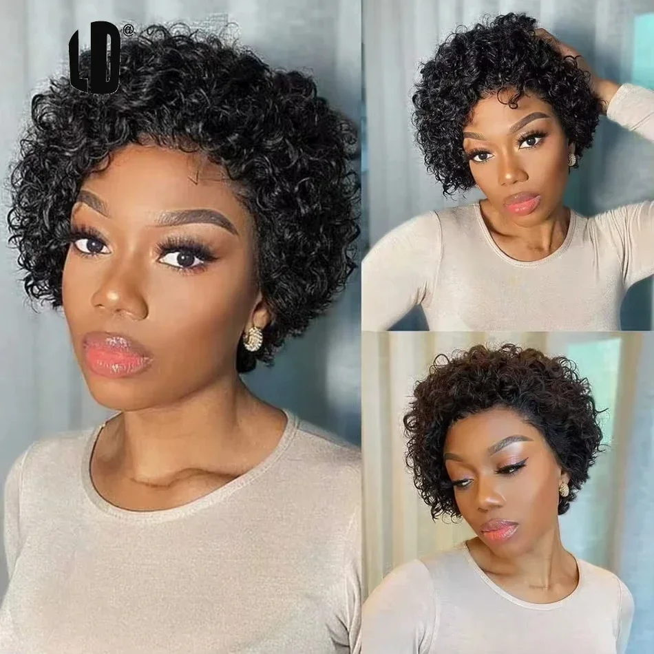 Short Pixie Cut Wig Human Hair Cheap - Pixie Cut Wig 99J Color Lace