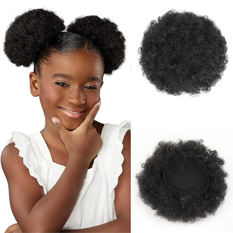 Drawstring Afro Curly Puff Ponytail - Synthetic Afro Puff Drawstring Ponytail for