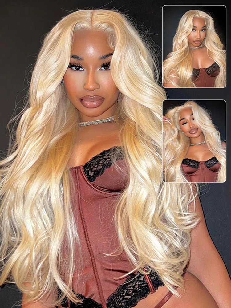613 Blonde Body Wave Lace Front Wig - 613 Honey Blonde Colored 40 Inch