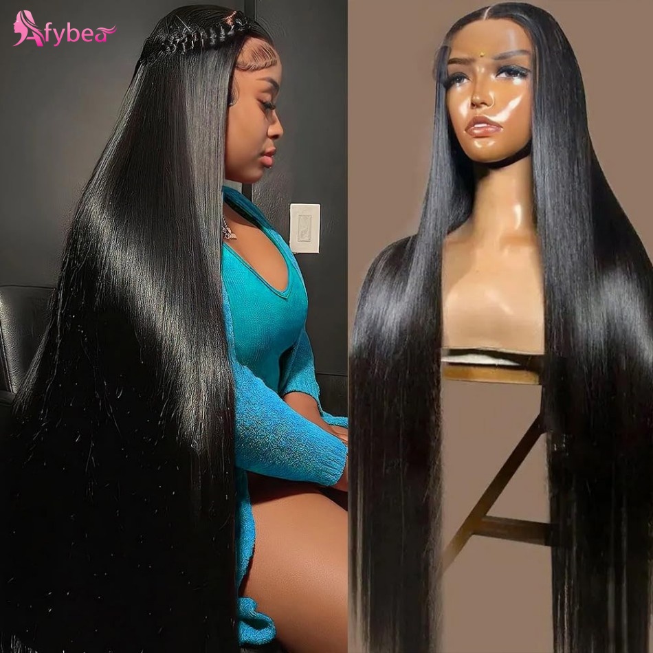 Hd Lace Frontal Wig Human Hair Pre Plucked - 40 Inch Straight Human Hair Wigs