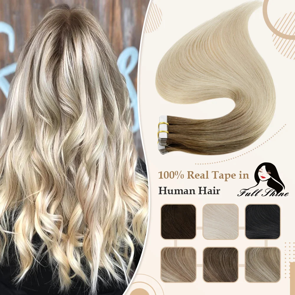 Invisible Tape In Extensions Real Hair - Toàn Phần Sáng Bóng Omber Băng