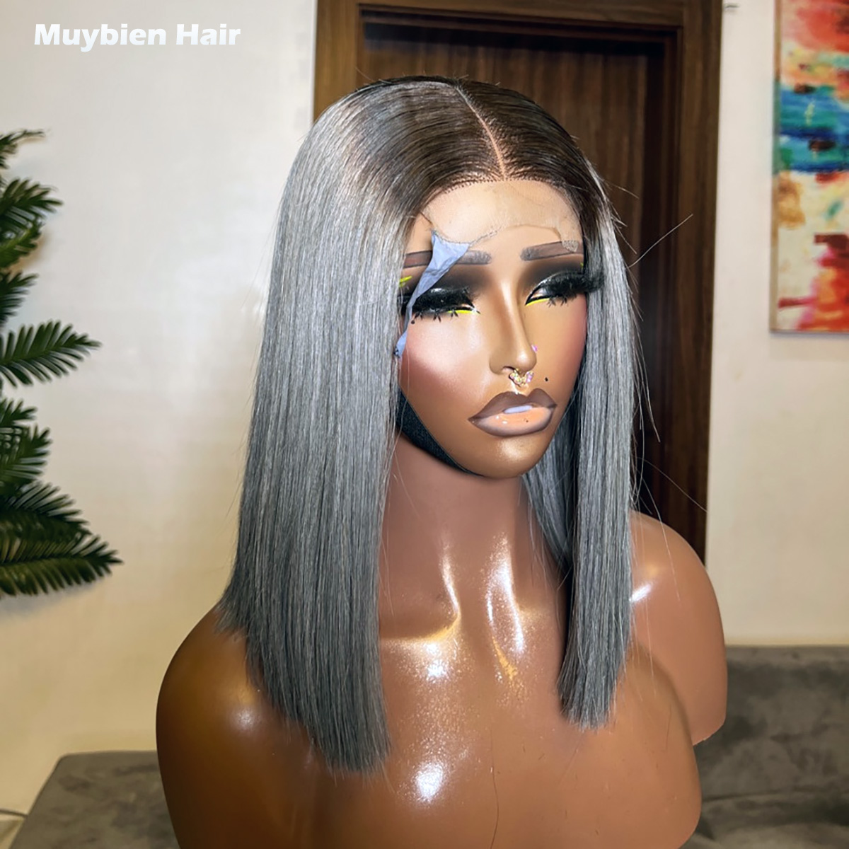 Glueless Wear And Go Human Hair Wig - Super Double Drawn Bone Straight Grey