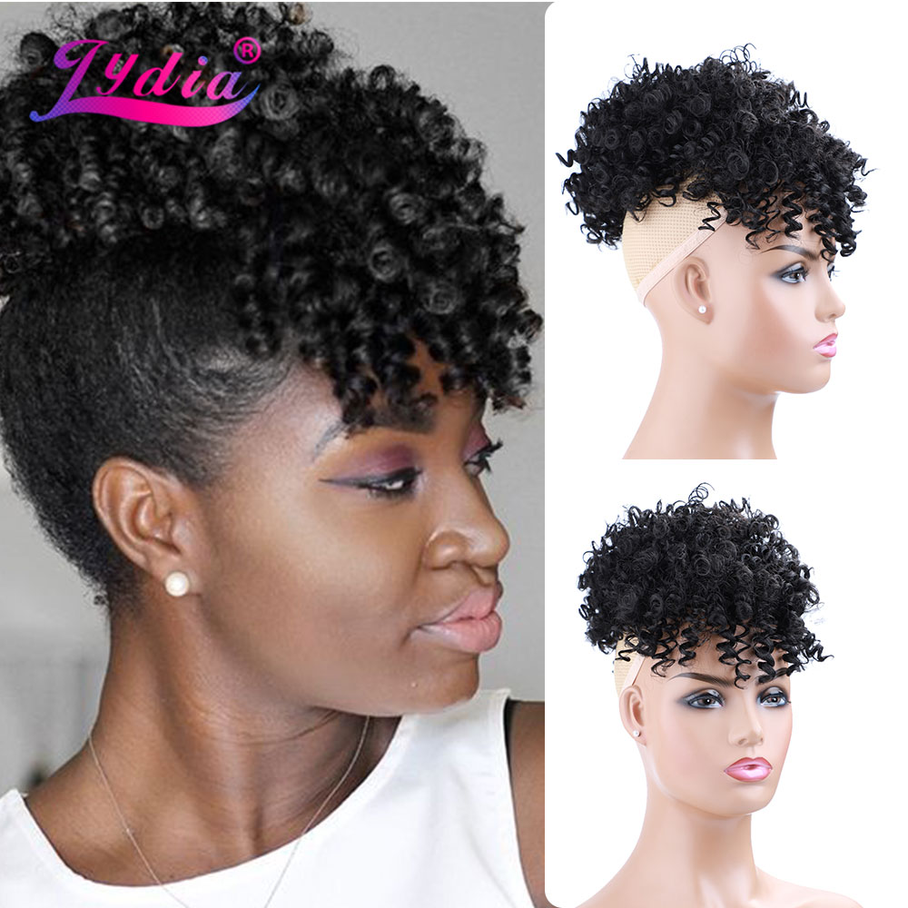 Drawstring Afro Curly Puff Ponytail - Lydia Dây Rút Tổng Hợp Cao