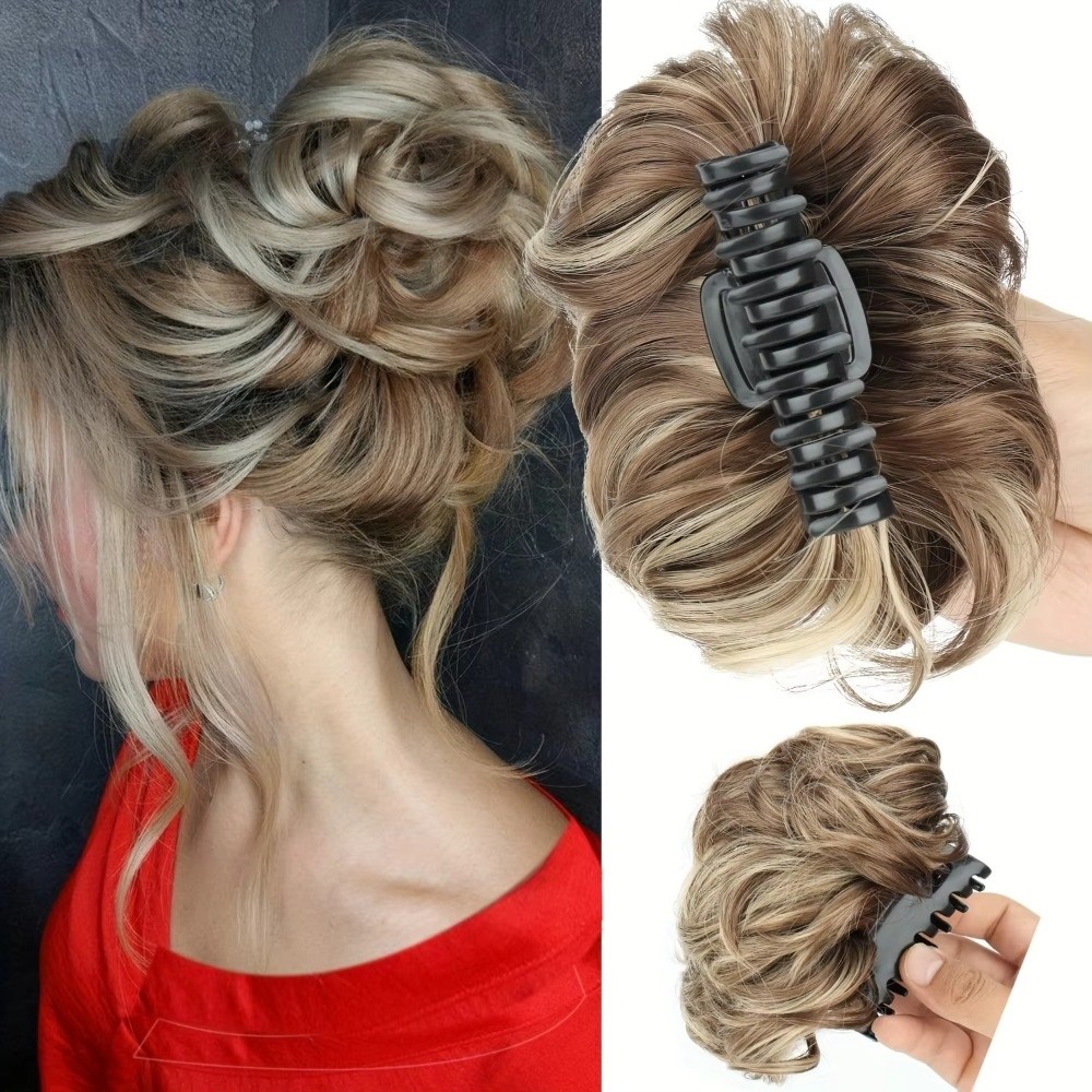 Claw Clip Messy Bun Hair Piece - On Messy Hair Bun Hair Bun