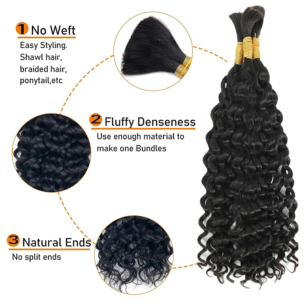 Water Wave Human Braiding Hair - đánh giá và giá Water Wave Bulk Human Hair For Braiding