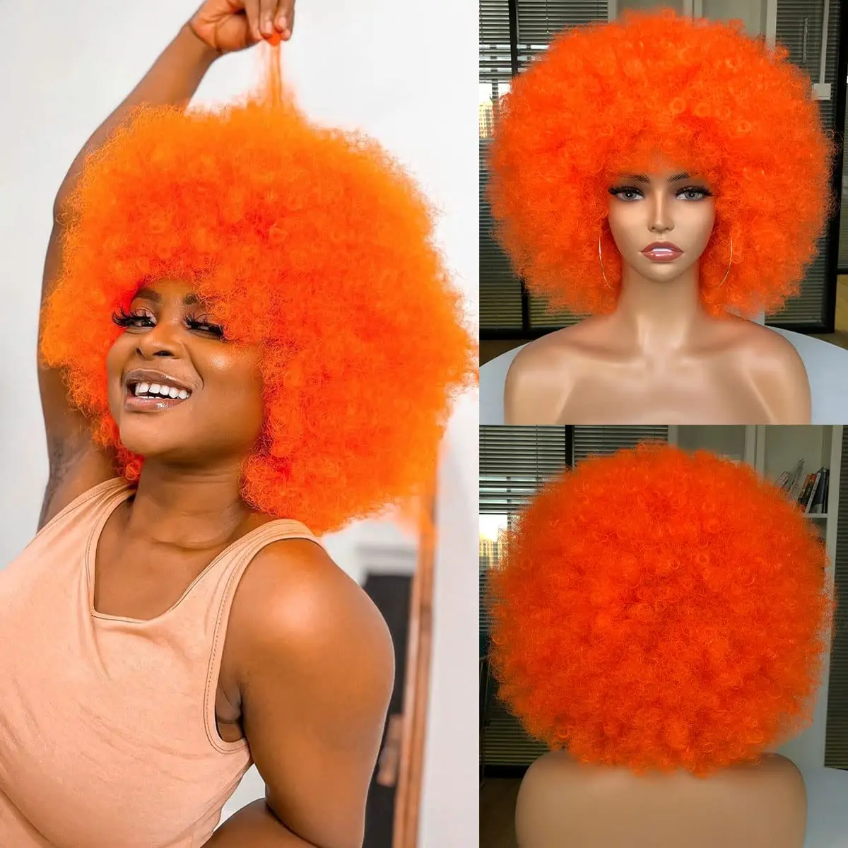 Afro Wig Kinky Curly Synthetic - đánh giá và giá Synthetic Braided Wigs For Black Women