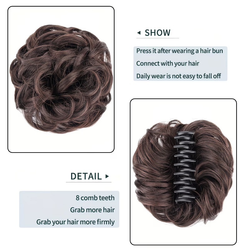 Synthetic Messy Bun Hair Scrun - đánh giá và giá Claw Clip Messy Bun Hair Piece