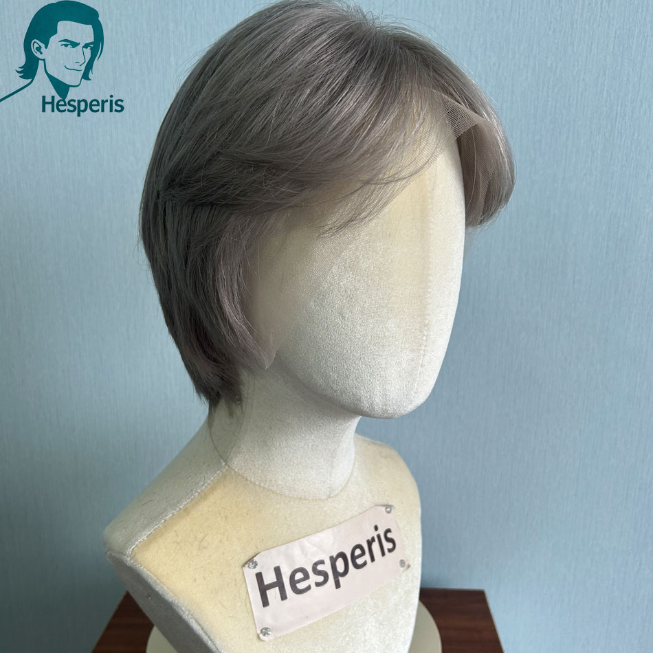 Hesperis Brazilian Remy Grey C - đánh giá và giá Pre Parted 13X4 Lace Front Bob Wig
