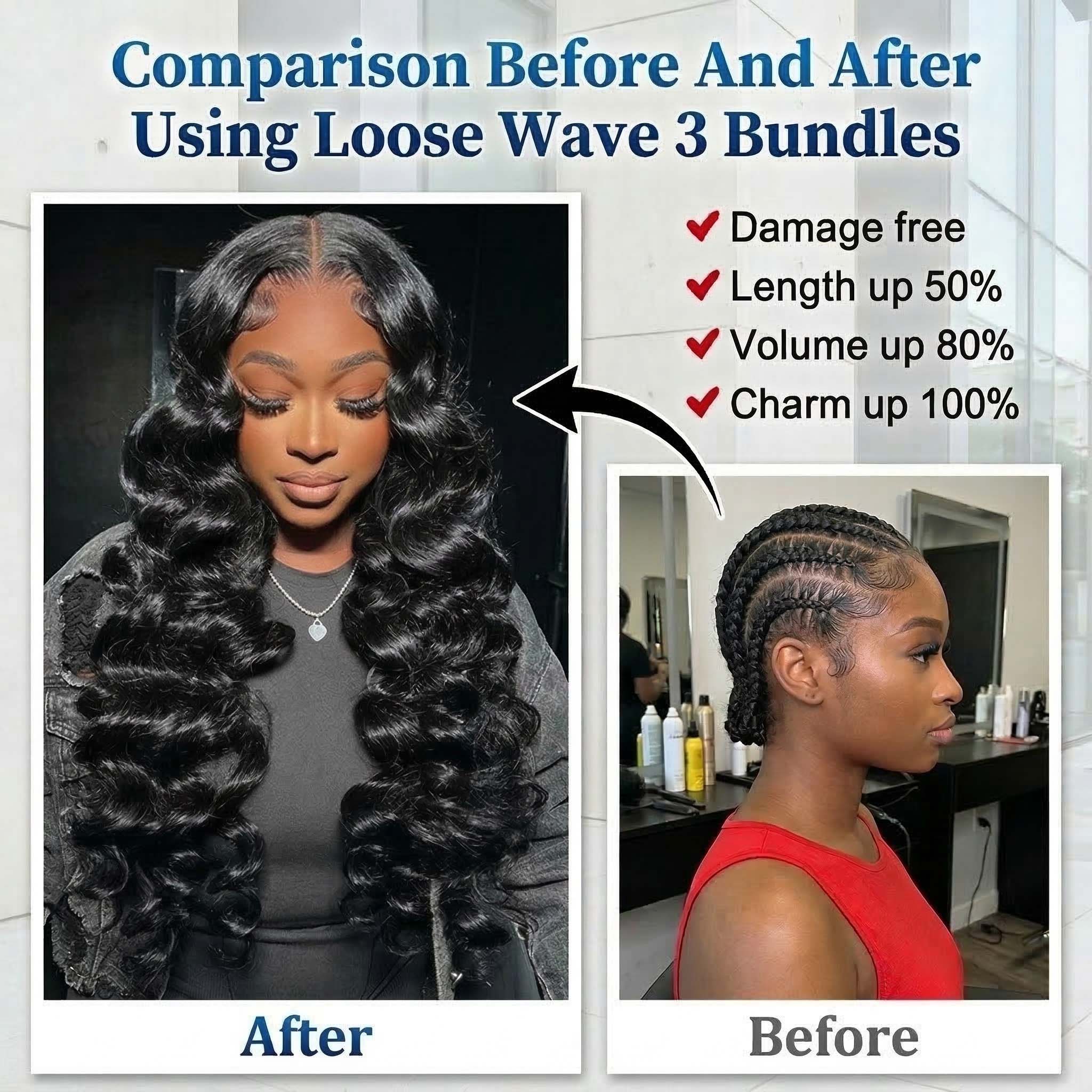 30 40 Inch Loose Wave Bundles  - đánh giá và giá Deep Wave 3 Bundles With Closure