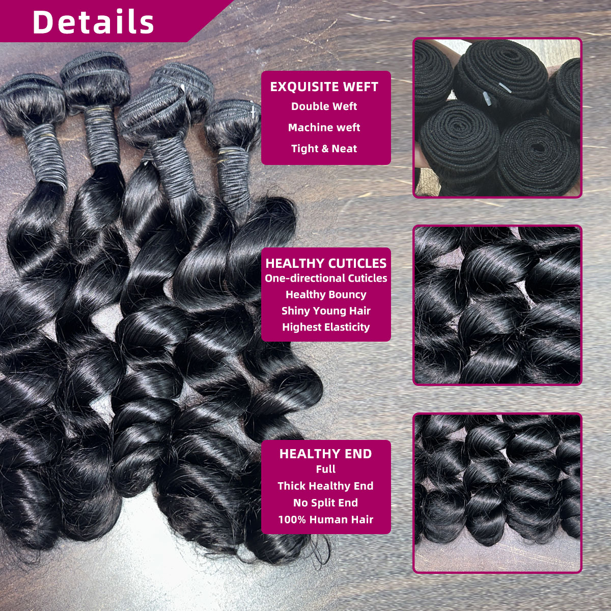30 40 Inch Loose Wave Bundles  - đánh giá và giá Deep Wave 3 Bundles With Closure
