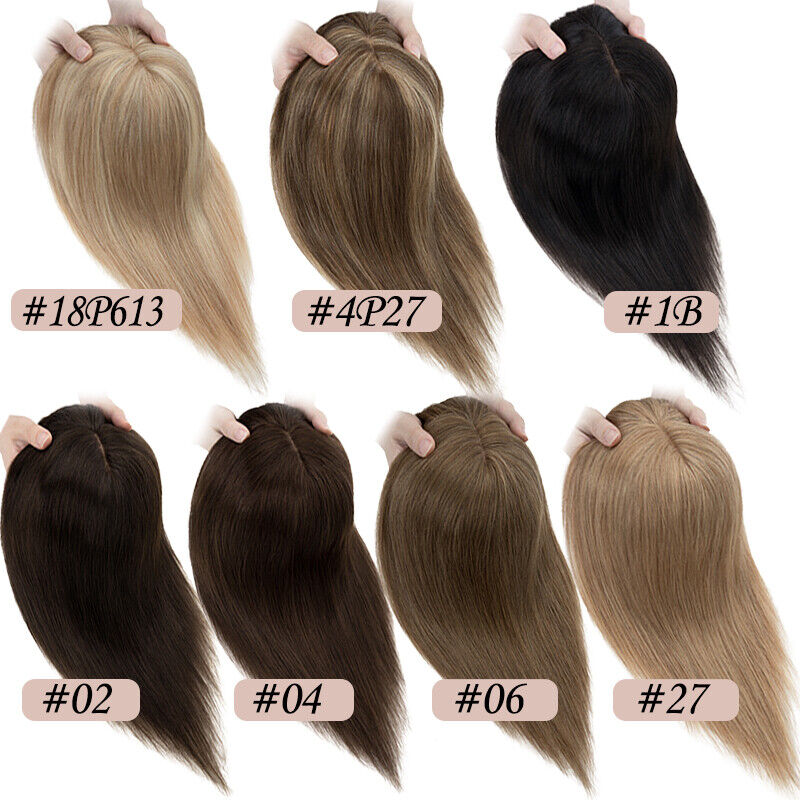 Women Toupee Silk Base Topper  - đánh giá và giá Seamless Clip In Hair Extensions Human Hair