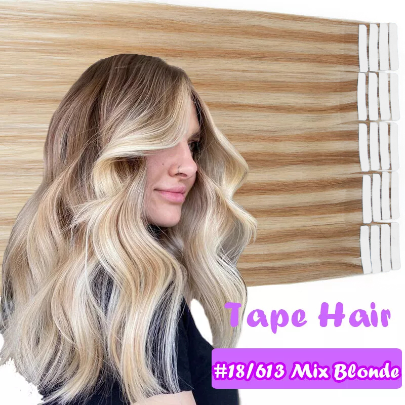 Real Human Hair Straight Tape  - đánh giá và giá Invisible Tape In Extensions Real Hair