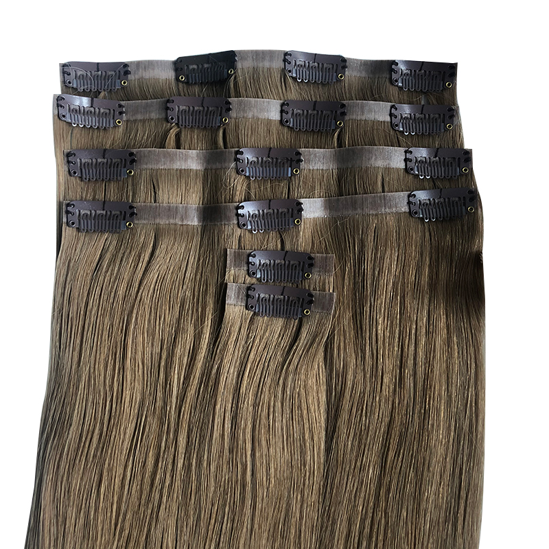 Straight Invisible PU Clip In  - đánh giá và giá Seamless Clip In Hair Extensions Human Hair