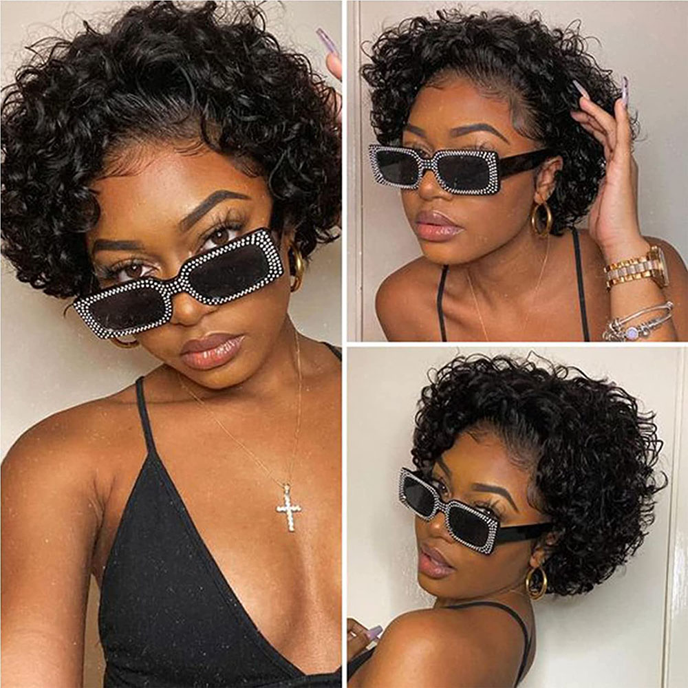 Short Pixie Cut Wig Curly Huma - đánh giá và giá Short Pixie Cut Wig Human Hair Cheap