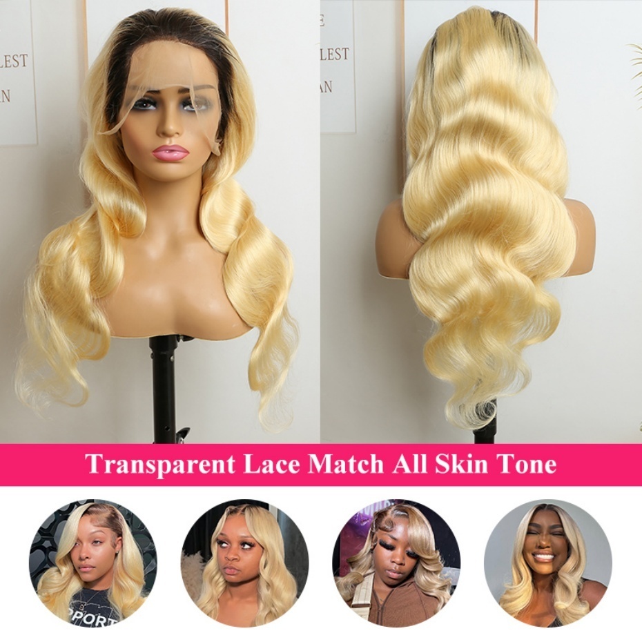 1B 613 Blonde Ombre Human Hair - đánh giá và giá 613 Blonde Body Wave Lace Front Wig