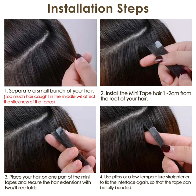 Mini Tape Hair Extensions Huma - đánh giá và giá Invisible Tape In Extensions Real Hair