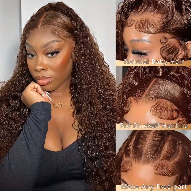 Chocolate Brown Colored 220% D - đánh giá và giá Hd Lace Frontal Wig Human Hair Pre Plucked