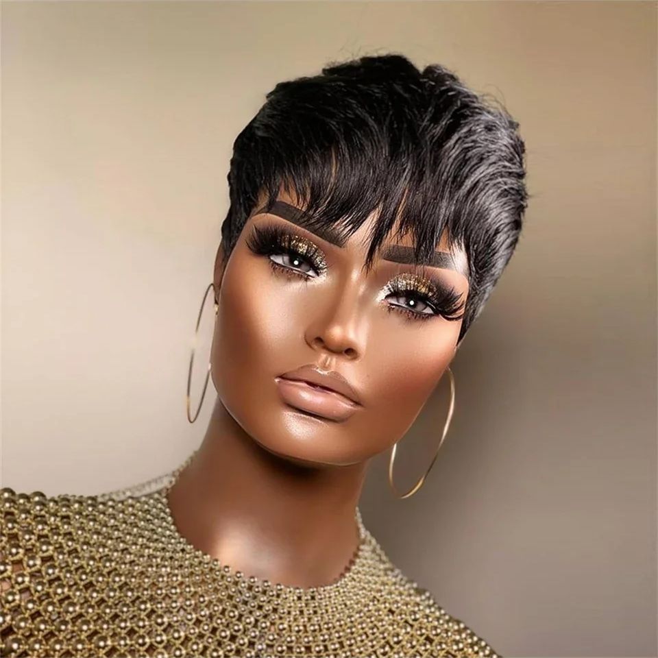 Short Straight Bob Wig Pixie C - đánh giá và giá Short Pixie Cut Wig Human Hair Cheap