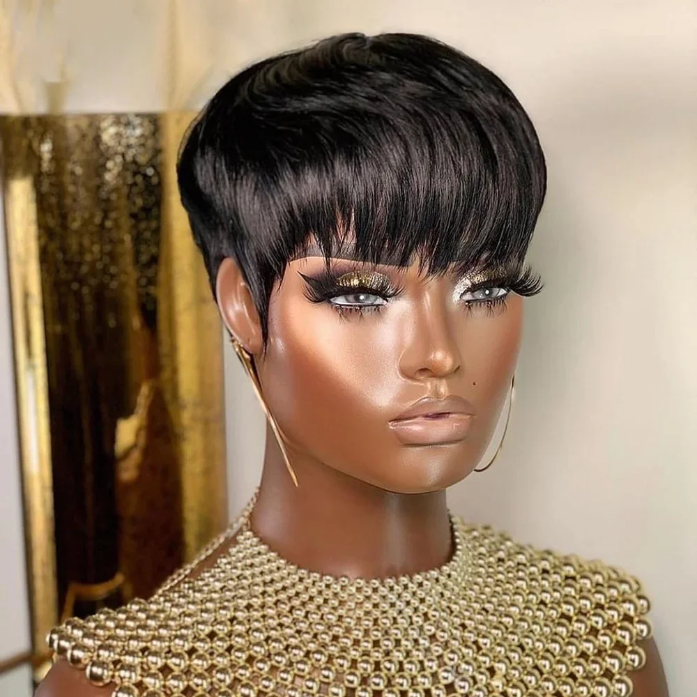 Short Straight Bob Wig Pixie C - đánh giá và giá Short Pixie Cut Wig Human Hair Cheap