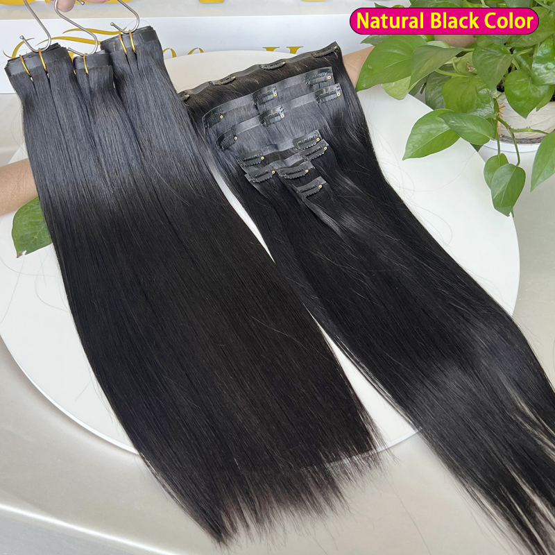 7Pcs Invisible Seamless PU Cli - đánh giá và giá Seamless Clip In Hair Extensions Human Hair