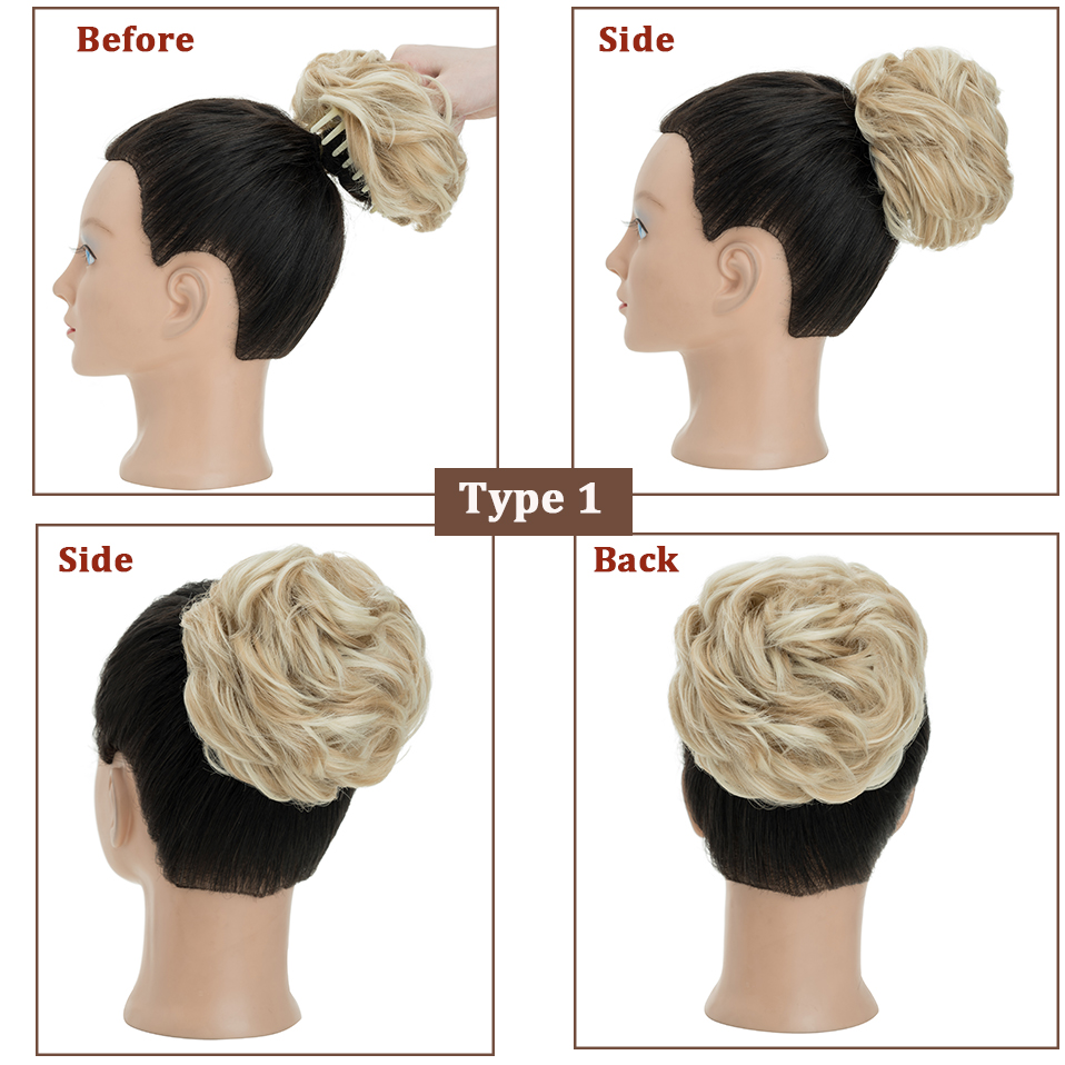 Benehair Messy Hair Bun Synthe - đánh giá và giá Claw Clip Messy Bun Hair Piece