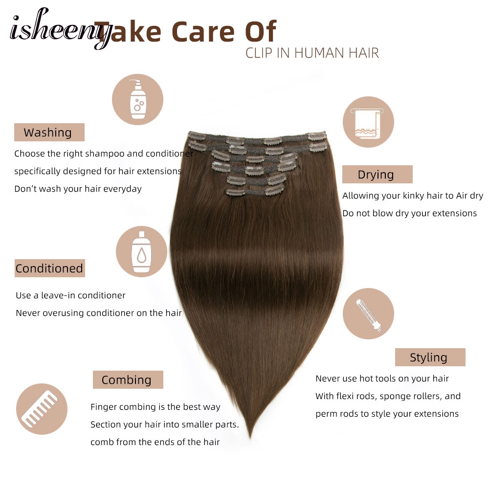 Isheeny Kẹp Trong Con Người Là - đánh giá và giá Seamless Clip In Hair Extensions Human Hair