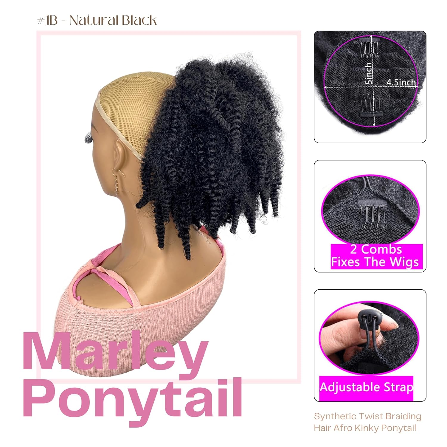 12inch Short Marley Hair Draws - đánh giá và giá Drawstring Afro Curly Puff Ponytail