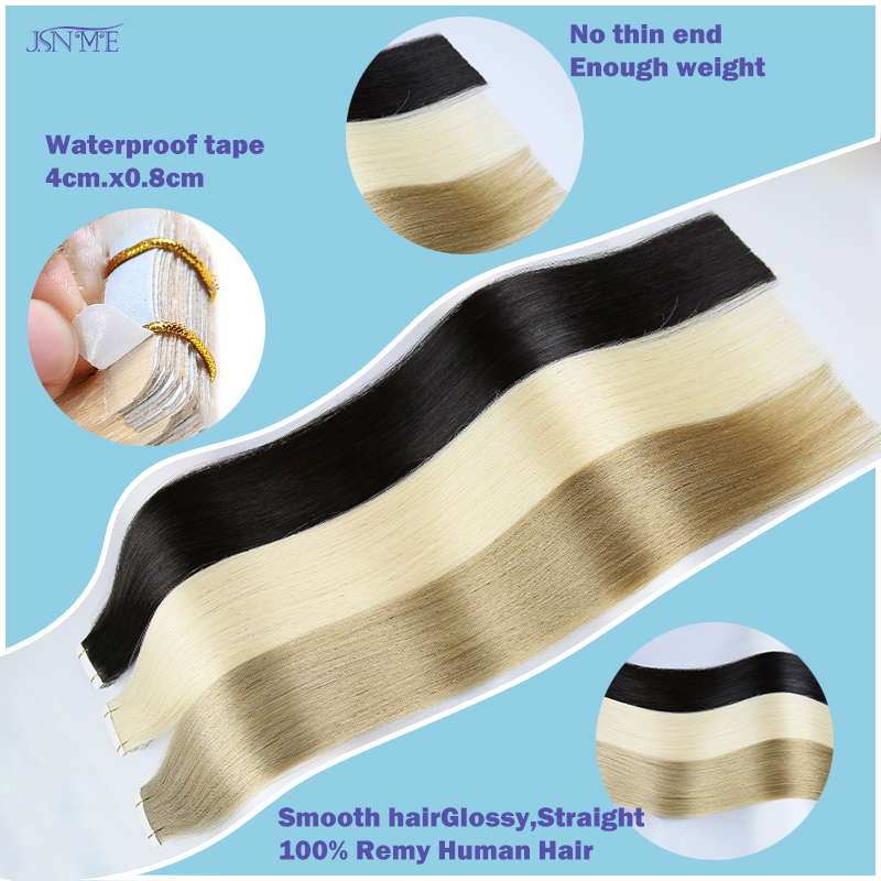 JSNME Tape In Hair Extension 1 - đánh giá và giá Invisible Tape In Extensions Real Hair