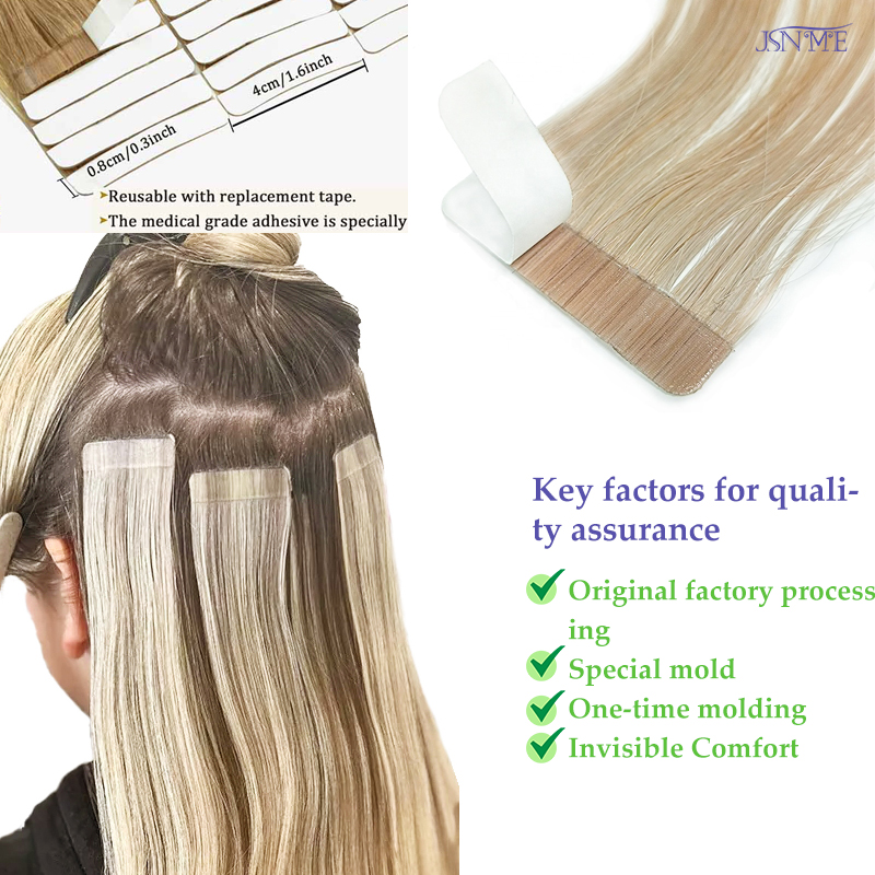 JSNME Tape In Hair Extension 1 - đánh giá và giá Invisible Tape In Extensions Real Hair