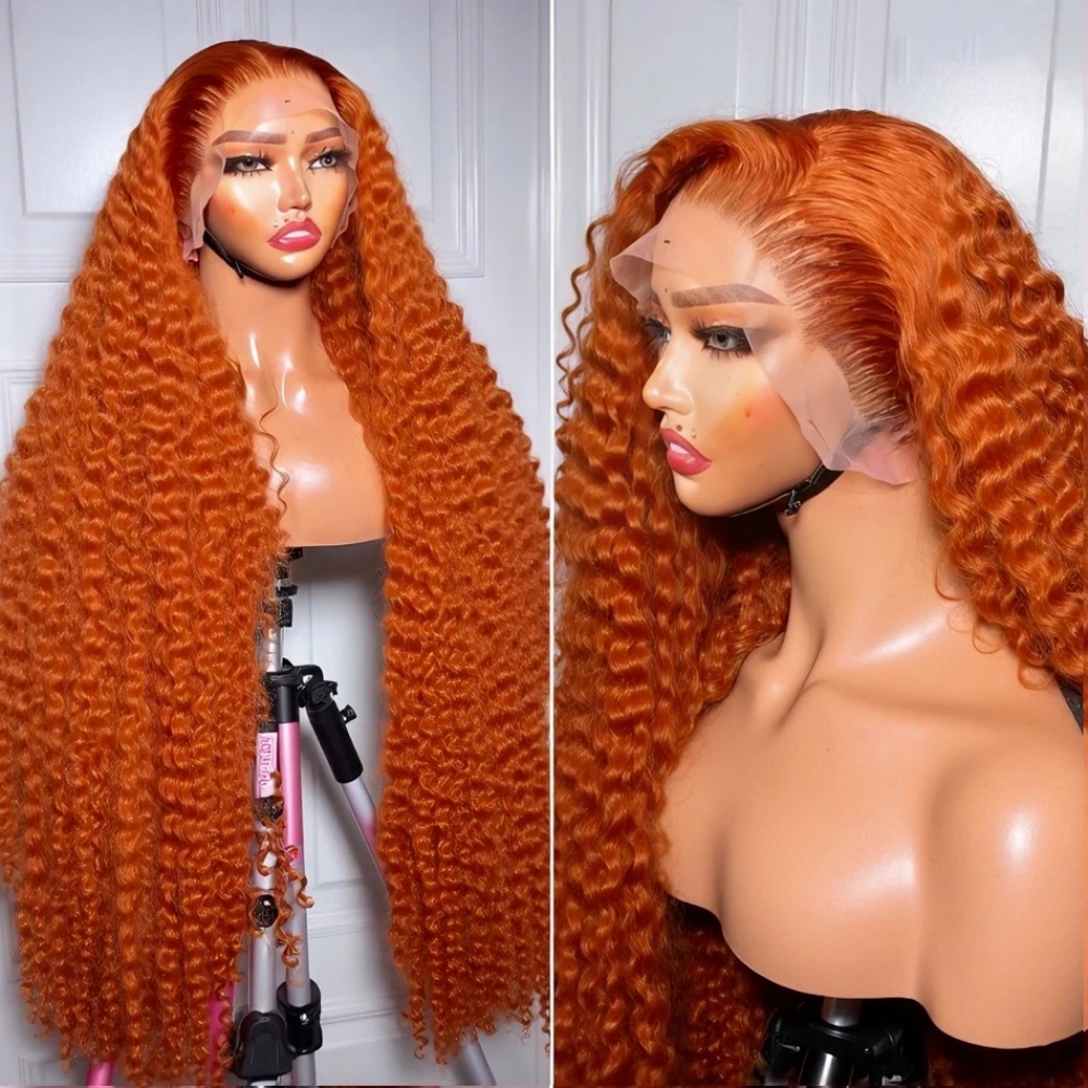 200% Density Ginger Orange Dee - đánh giá và giá Hd Lace Frontal Wig Human Hair Pre Plucked