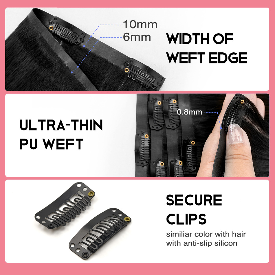 Seamless Clip in Hair Extensio - đánh giá và giá Seamless Clip In Hair Extensions Human Hair