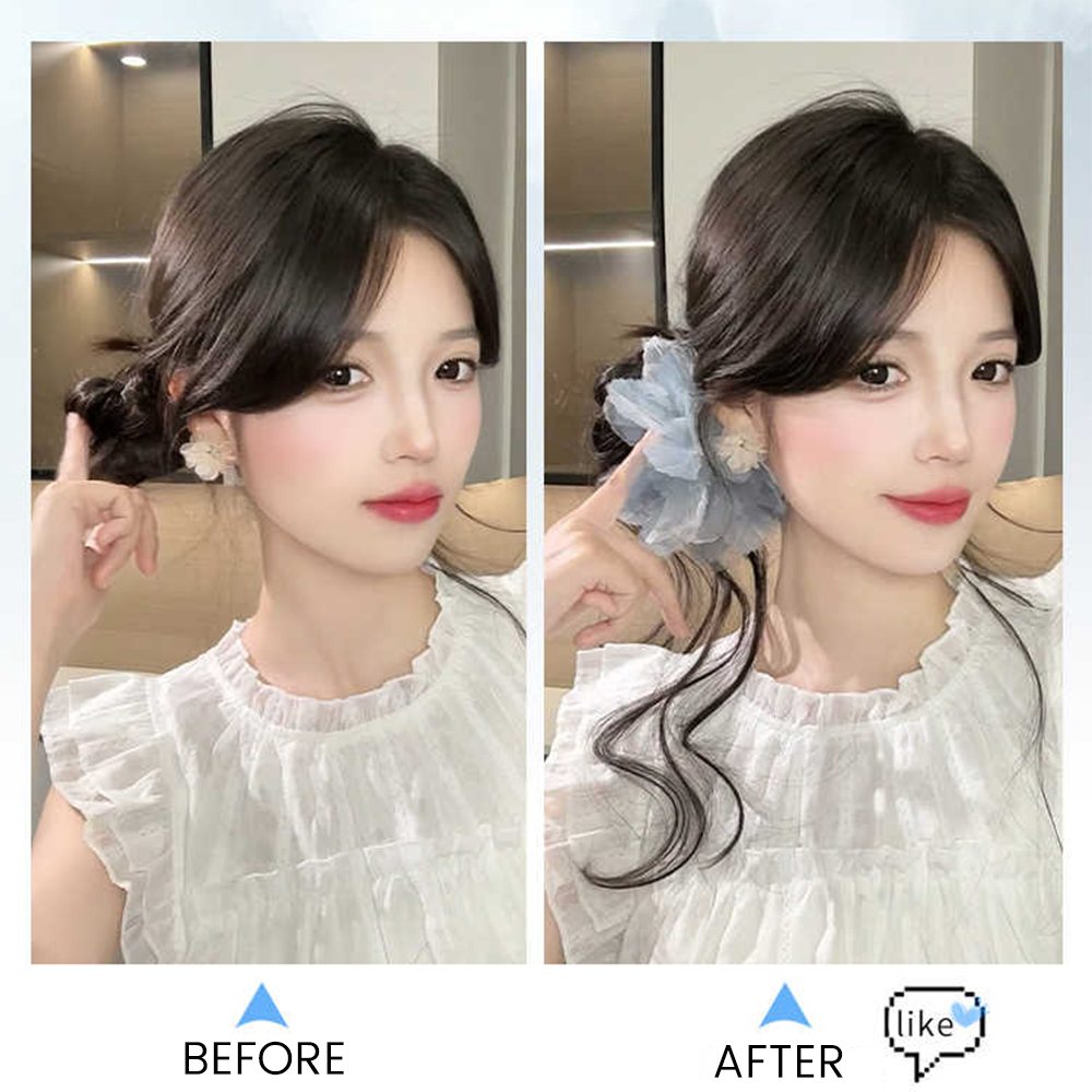Synthetic Short Wavy Curly Flo - đánh giá và giá Claw Clip Messy Bun Hair Piece