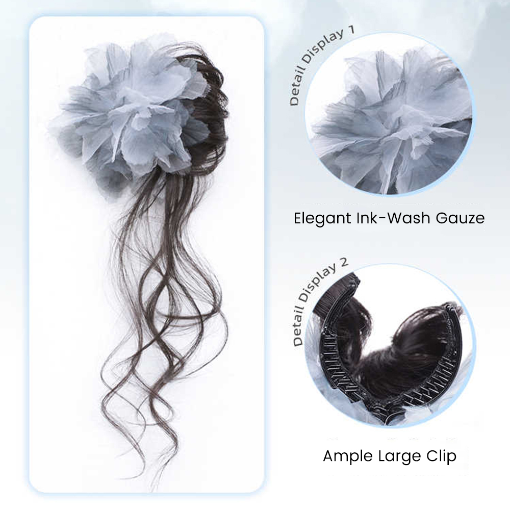 Synthetic Short Wavy Curly Flo - đánh giá và giá Claw Clip Messy Bun Hair Piece