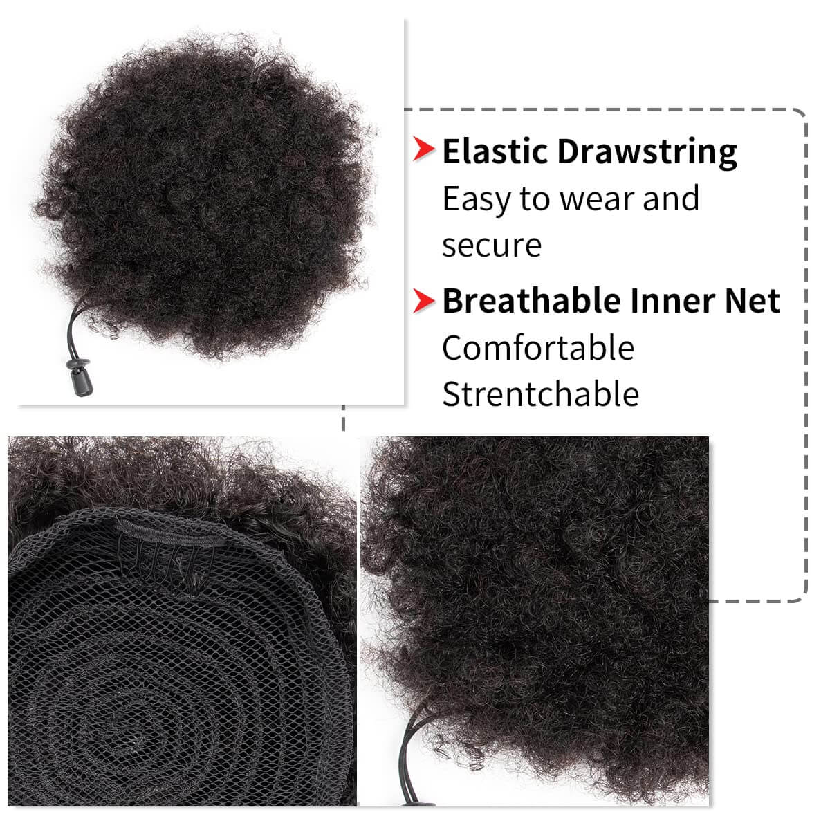 Afro Puff Synthetic Drawstring - đánh giá và giá Drawstring Afro Curly Puff Ponytail