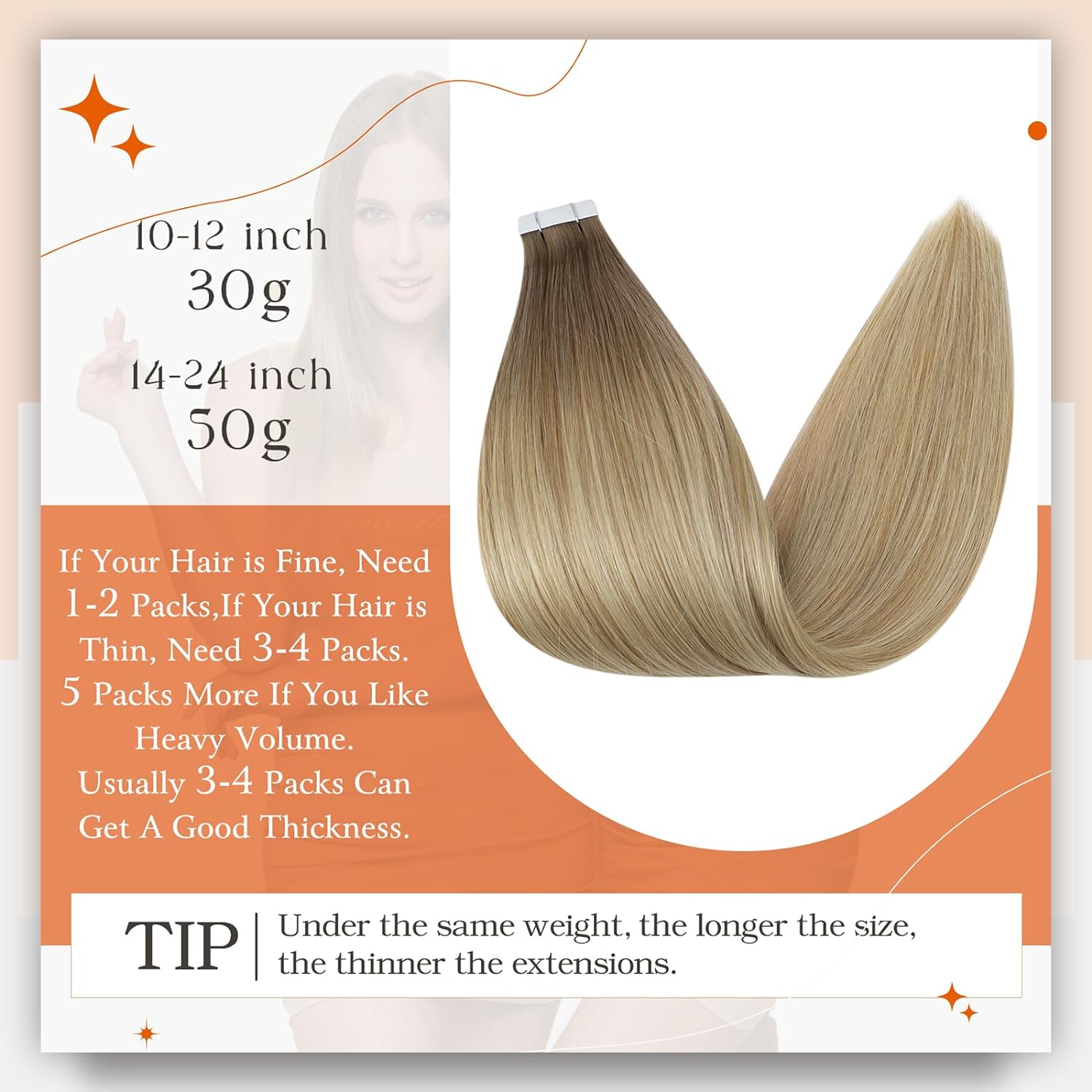 Toàn Phần Sáng Bóng Omber Băng - đánh giá và giá Invisible Tape In Extensions Real Hair