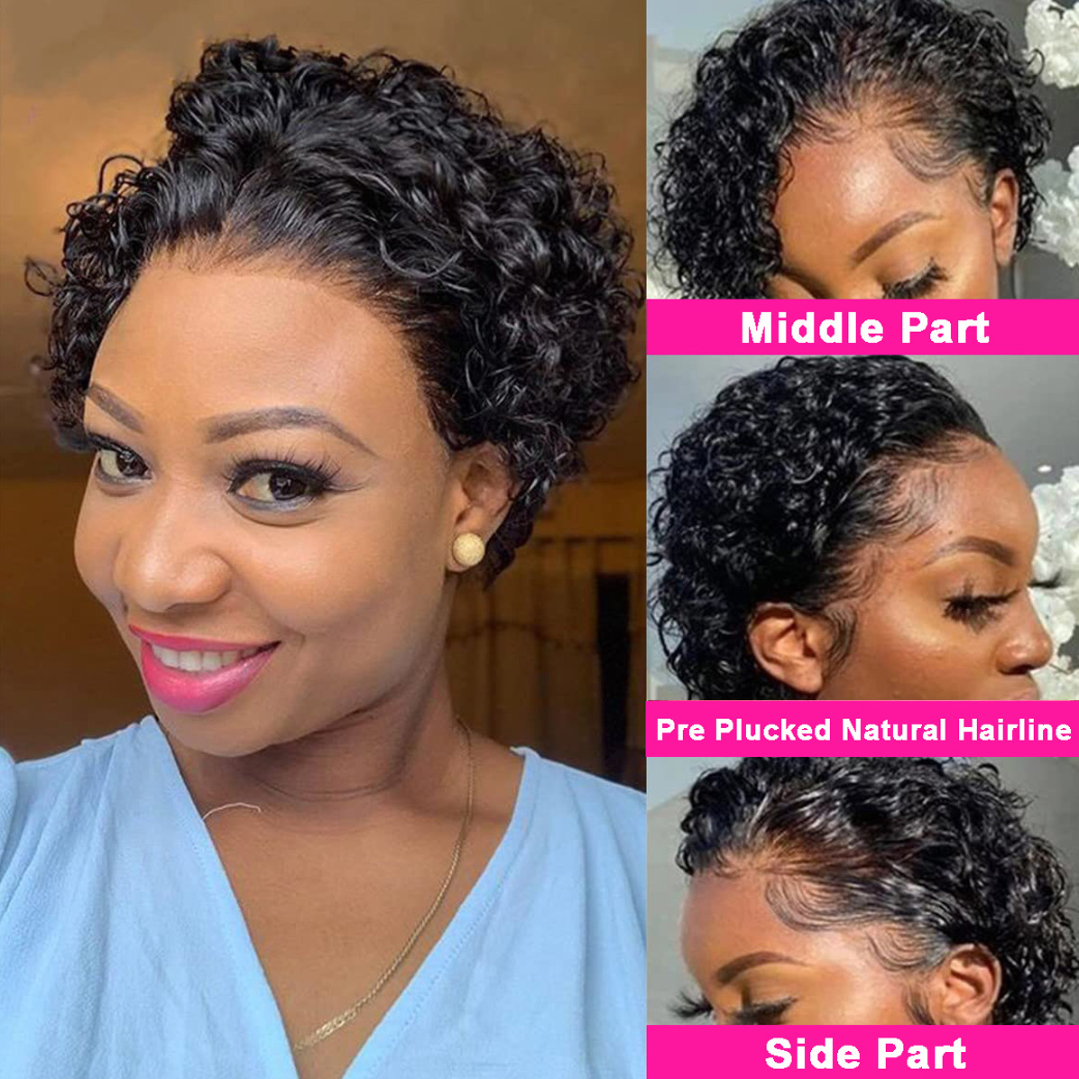 Pixie Cut Wigs 13x4 Pixie Curl - đánh giá và giá Short Pixie Cut Wig Human Hair Cheap
