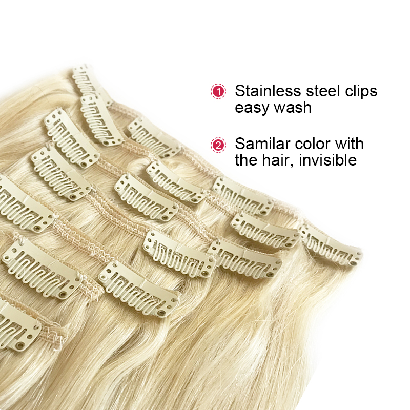 Đen Tự Nhiên # 1B/Tóc Vàng #61 - đánh giá và giá Seamless Clip In Hair Extensions Human Hair