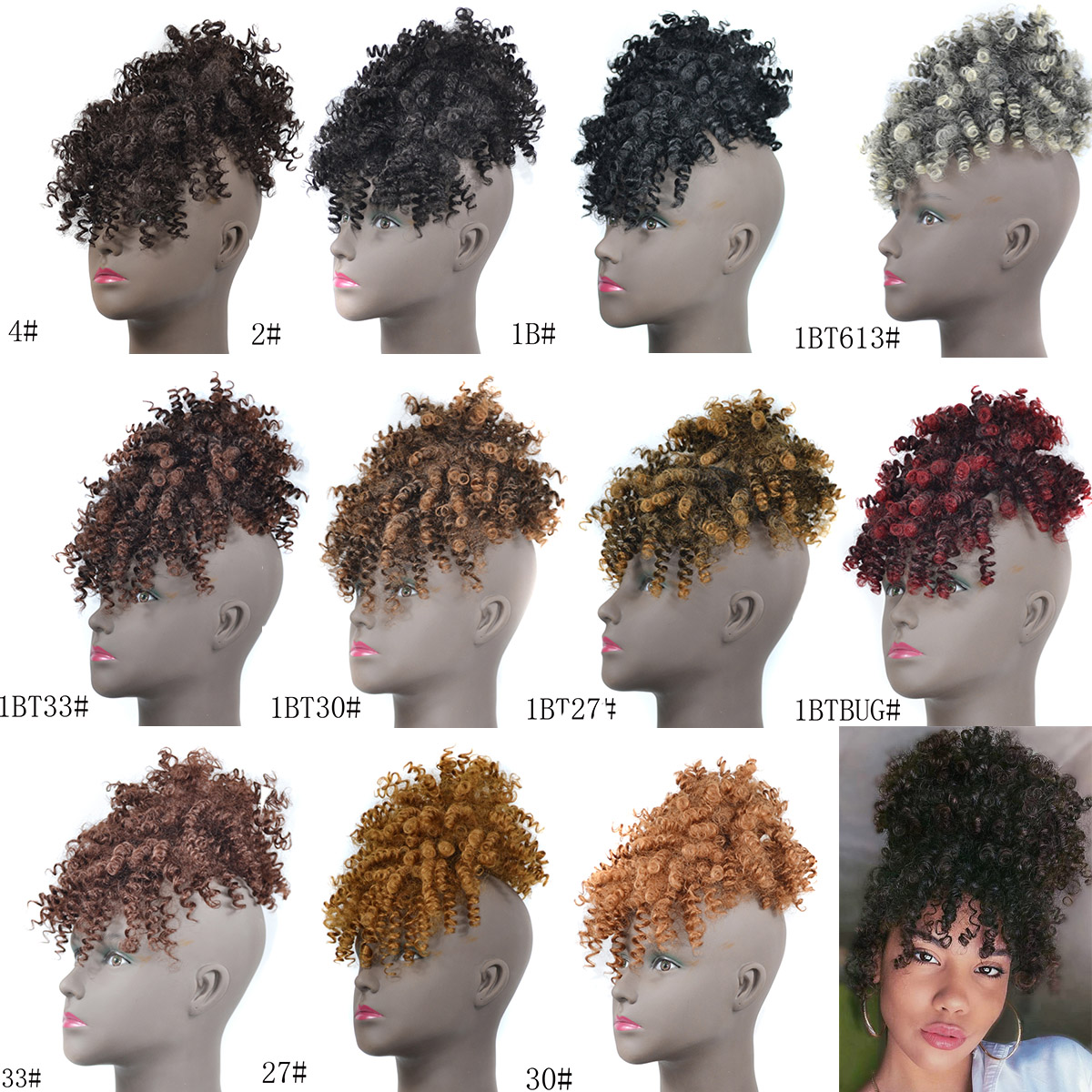 Drawstring Afro Kinky Curly Pu - đánh giá và giá Drawstring Afro Curly Puff Ponytail
