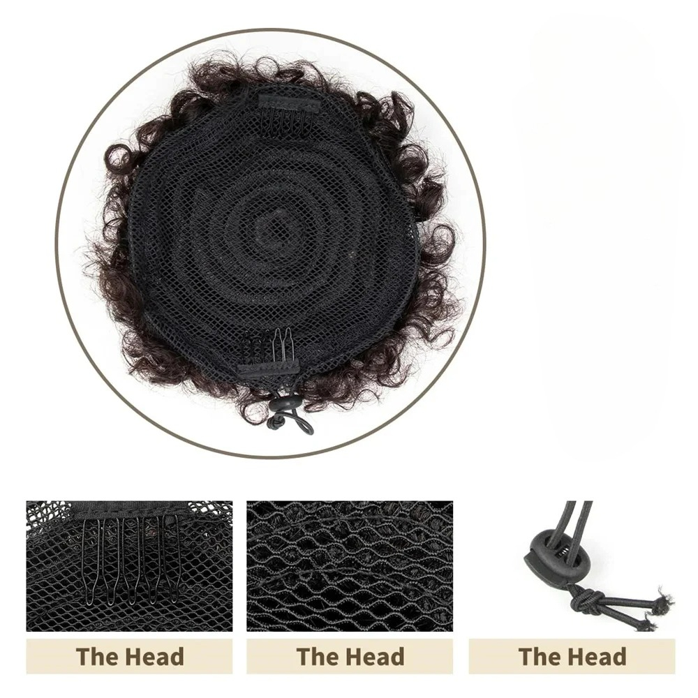1PC/Pack Kids Hair Puff Natura - đánh giá và giá Drawstring Afro Curly Puff Ponytail