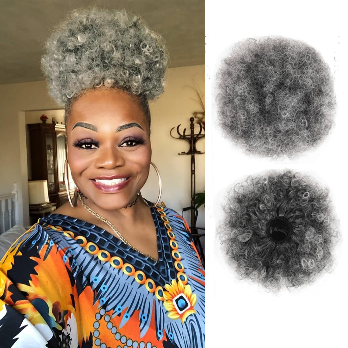 Afro Puff Drawstring Ponytail, - đánh giá và giá Drawstring Afro Curly Puff Ponytail