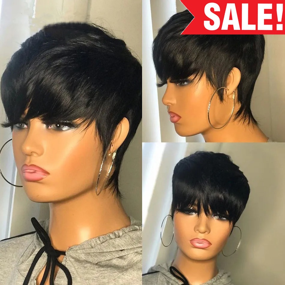 Short Human Hair Wigs Pixie Cu - đánh giá và giá Short Pixie Cut Wig Human Hair Cheap