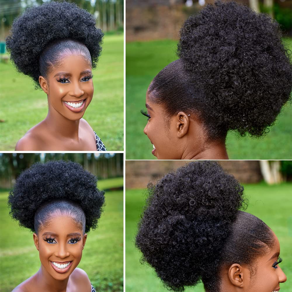 Large Afro Puff Ponytail Exten - đánh giá và giá Drawstring Afro Curly Puff Ponytail